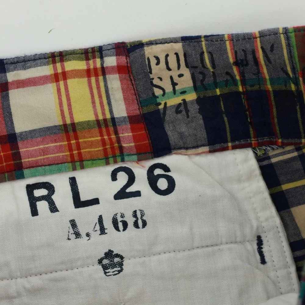 POLO RALPH LAUREN AUTHENTIC‎ INDIA MADRAS PLAID PATCHWORK SHORTS